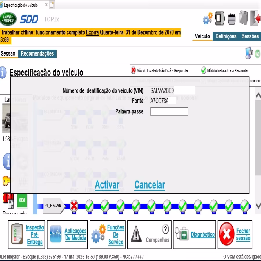 Calculadora Engineer Code SDD para Jaguar Land Rover