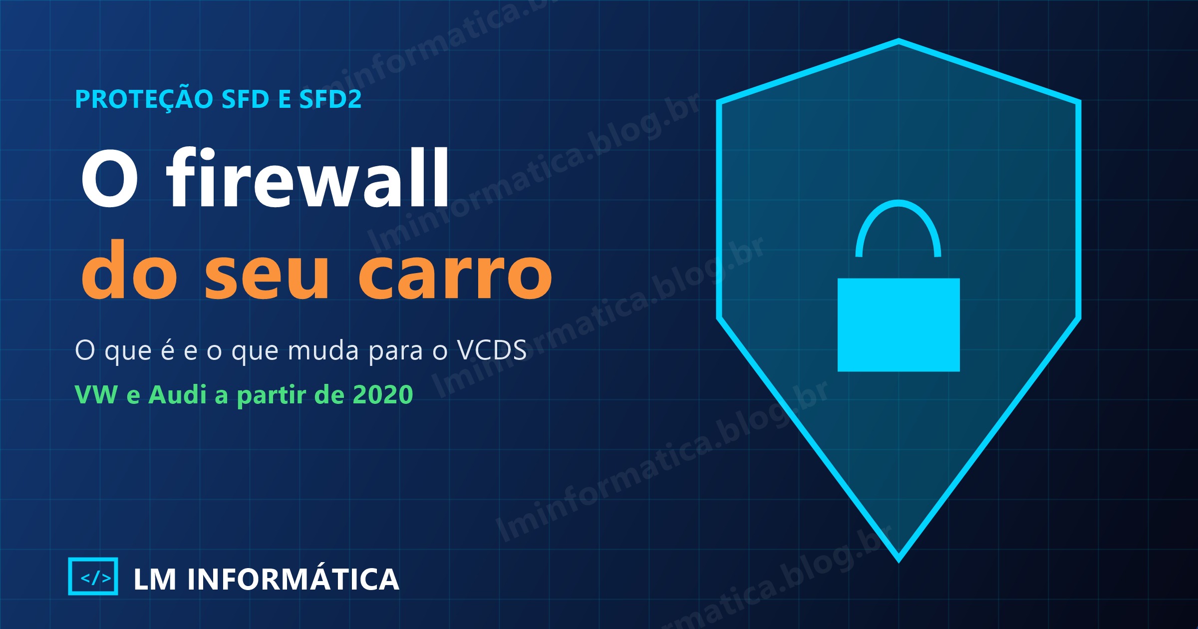 Escudo com cadeado representando a proteção SFD de diagnóstico de carros VW e Audi