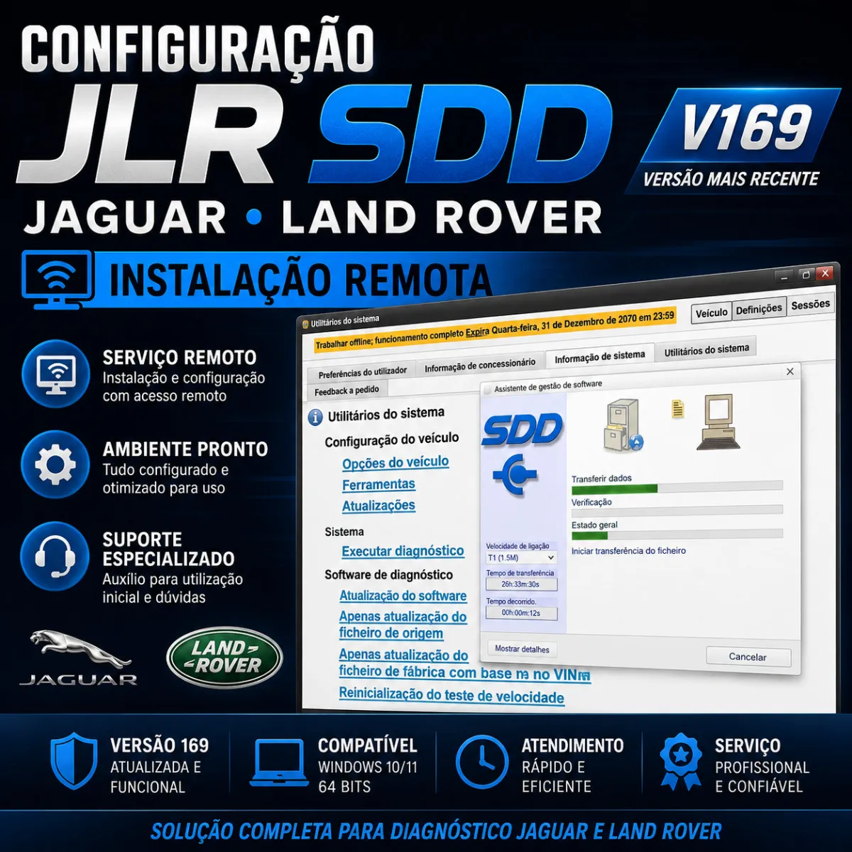 Instalação Remota JLR SDD V169 Jaguar Land Rover