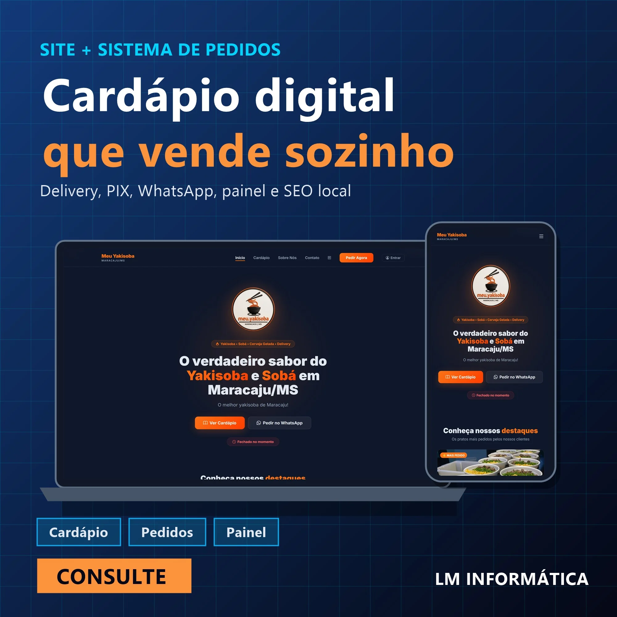 Site + Sistema de Pedidos para Delivery e Restaurante (Cardápio Digital)